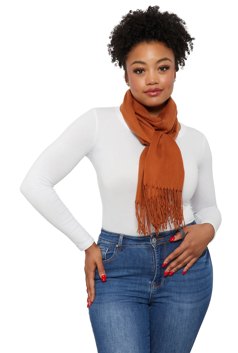 Fringe Detail Pashmina Scarf