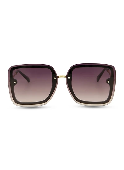 Womens Rimless Oversized Square Sunglasses,
