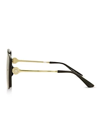 Womens Rimless Oversized Square Sunglasses,