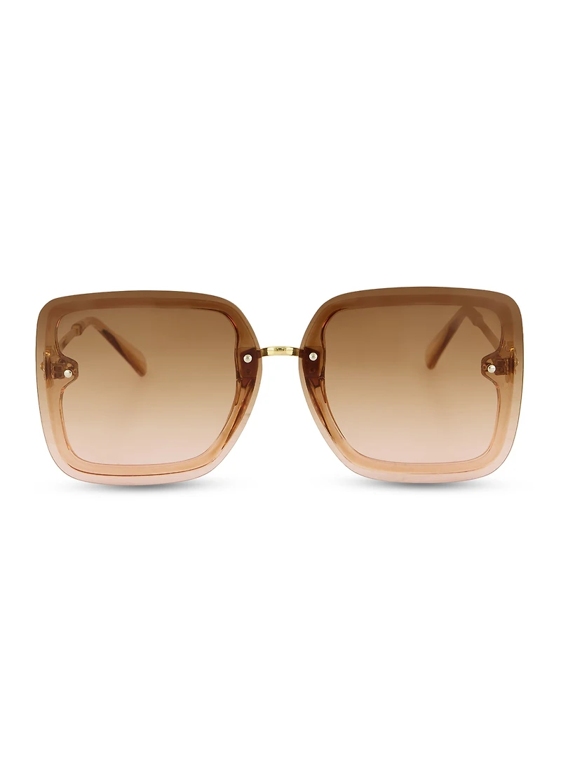 Rimless Oversized Square Sunglasses