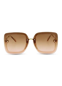 Rimless Oversized Square Sunglasses