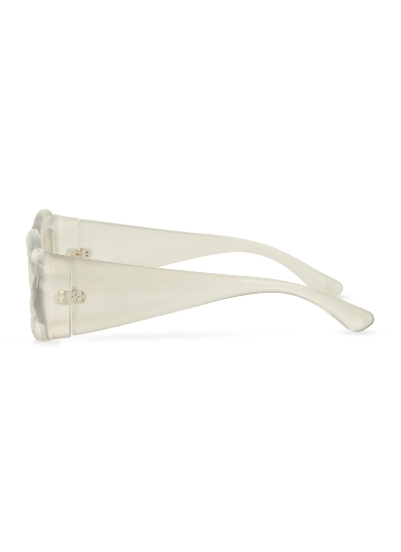 Womens 3D Cloud Frame Sunglasses, Silver