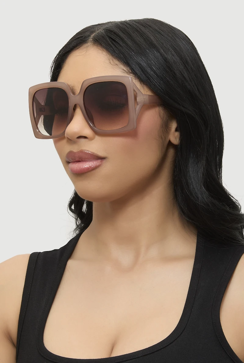 Side Cutout Ombre Lens Sunglasses
