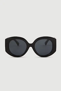 Retro Oversized Round Frame Sunglasses