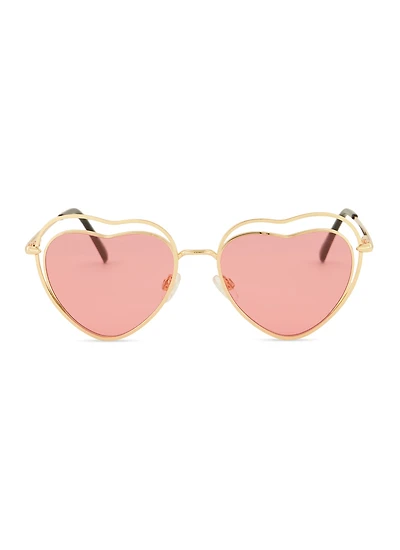 Womens Heart Shape Sunglasses, Pink