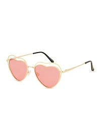 Womens Heart Shape Sunglasses, Pink