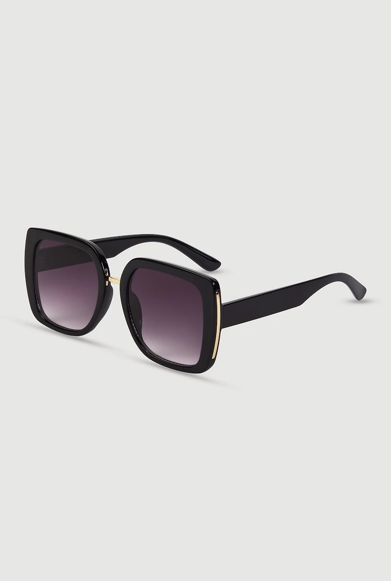 Metallic Detail Ombre Lens Sunglasses