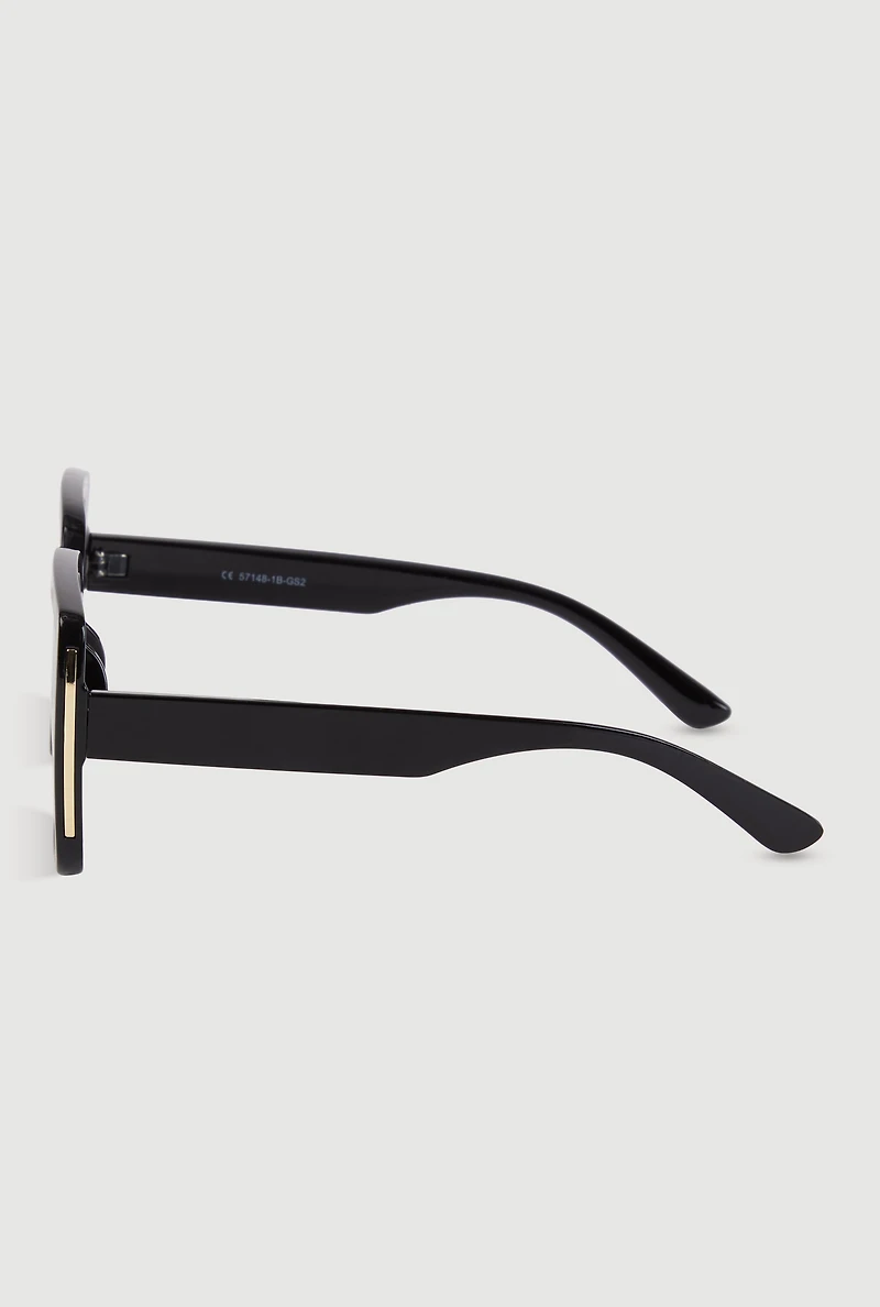 Metallic Detail Ombre Lens Sunglasses