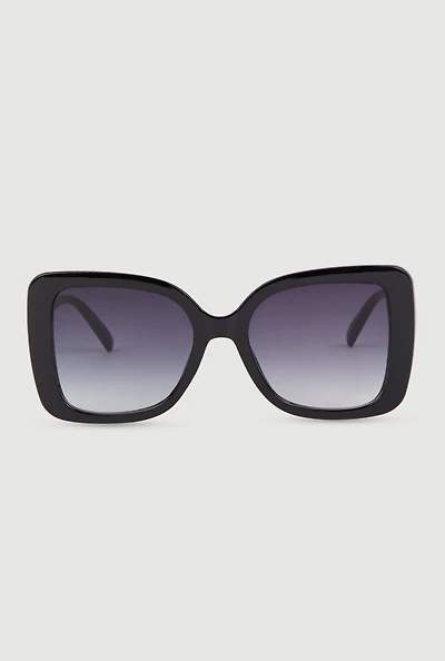 Ombre Lens Square Frame Sunglasses