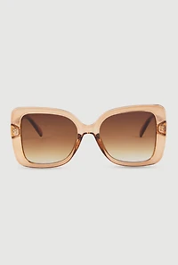 Ombre Lens Square Frame Sunglasses
