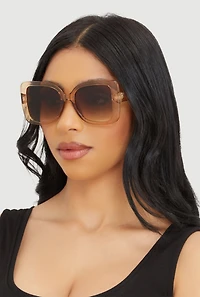Ombre Lens Square Frame Sunglasses