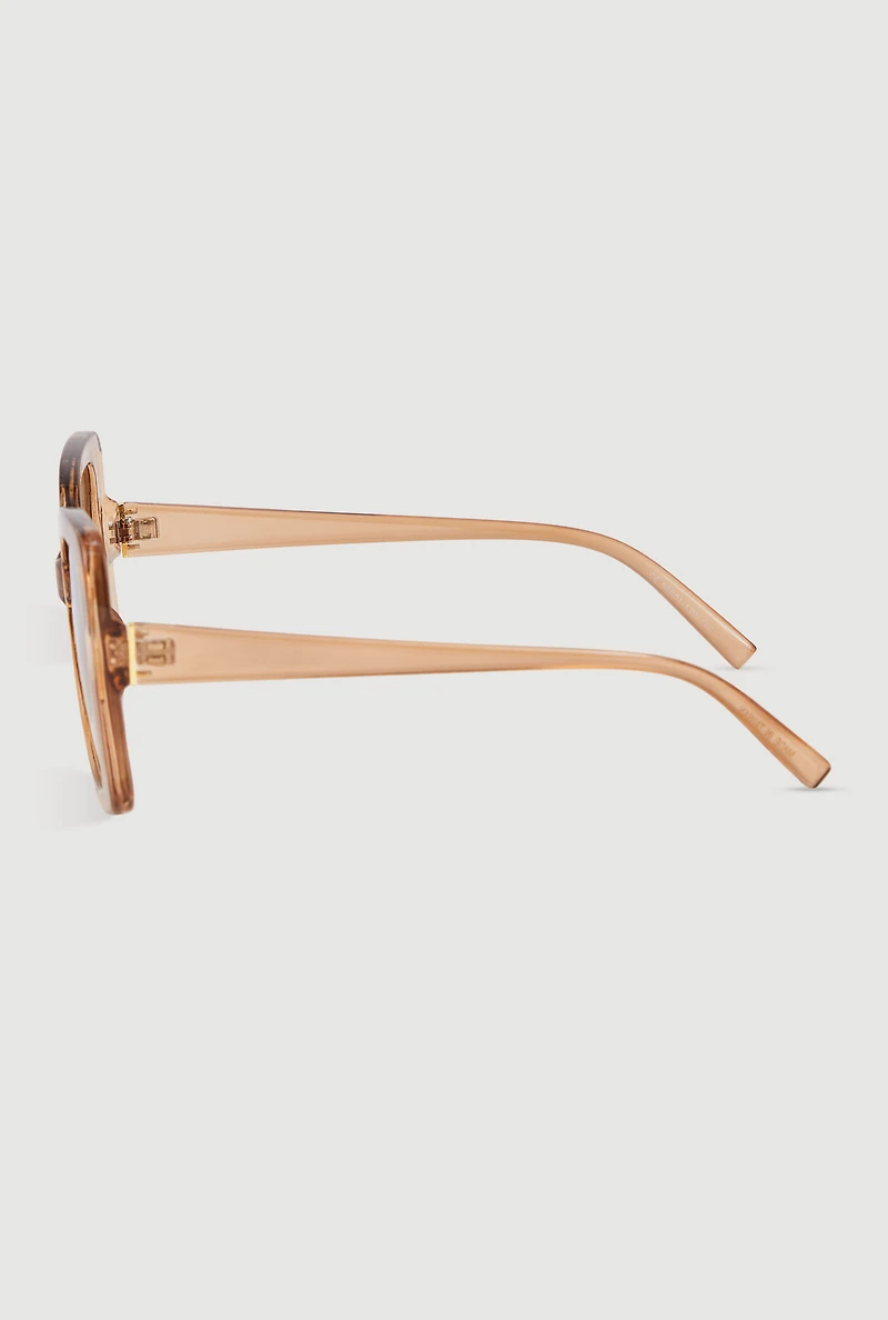 Ombre Lens Square Frame Sunglasses