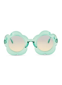 Womens Daisy Frame Ombre Lens Sunglasses, Blue
