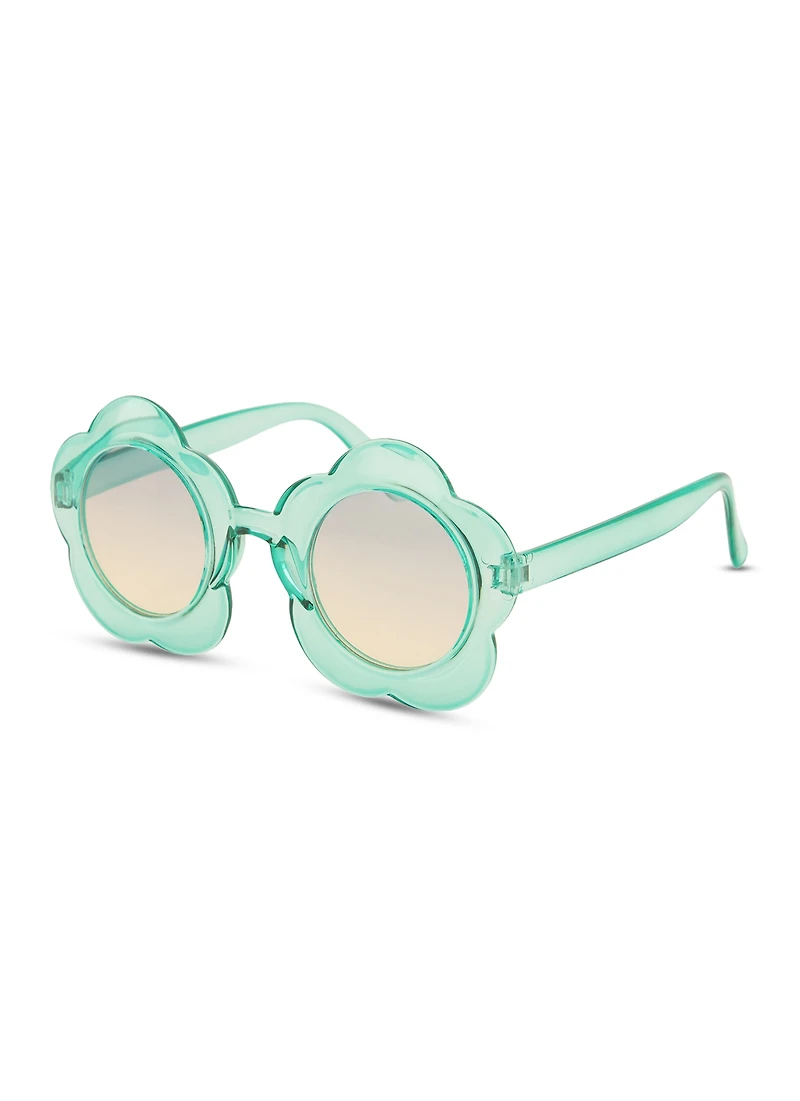 Womens Daisy Frame Ombre Lens Sunglasses, Blue