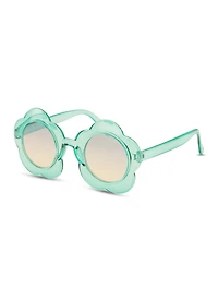 Womens Daisy Frame Ombre Lens Sunglasses, Blue