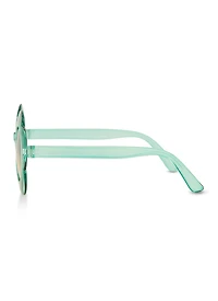 Womens Daisy Frame Ombre Lens Sunglasses, Blue