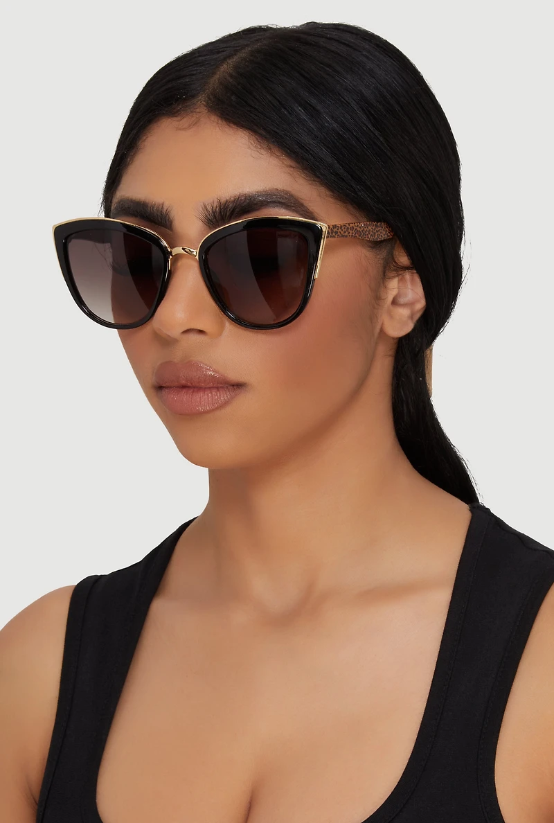 Leopard Print Cat Eye Sunglasses