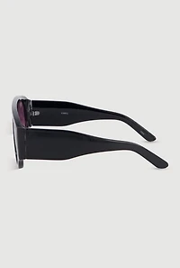 Ombre Lens Curved Shield Sunglasses