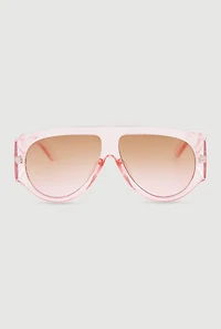 Ombre Lens Curved Shield Sunglasses