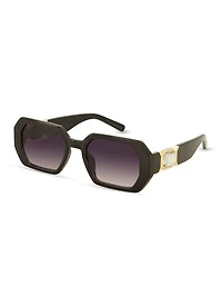 Ombre Lens Rhinestone Arm Detail Sunglasses