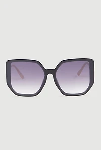 Womens Cut Out Detail Ombre Sunglasses, Black