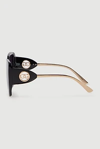 Womens Cut Out Detail Ombre Sunglasses,