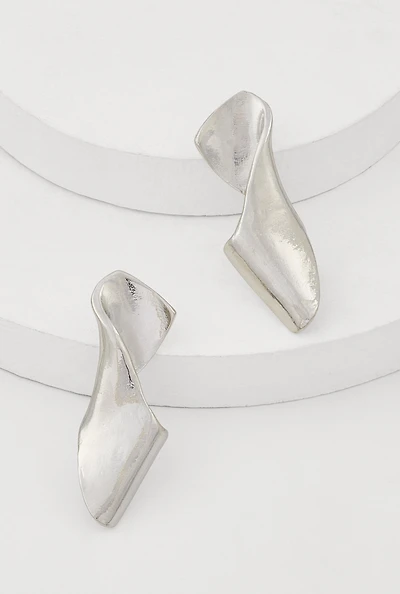 Curved Metallic Drop Earrings