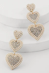 Tiered Heart Drop Earrings
