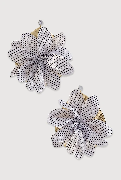 Cubic Zirconia Patterned Flower Drop Earrings