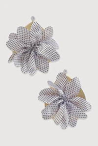 Cubic Zirconia Patterned Flower Drop Earrings