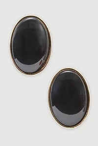 Solid Oval Statement Earrings