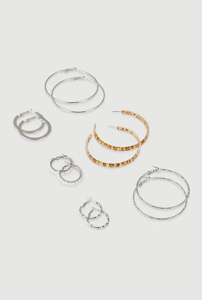 Assorted Hoop Earrings Set of 6
