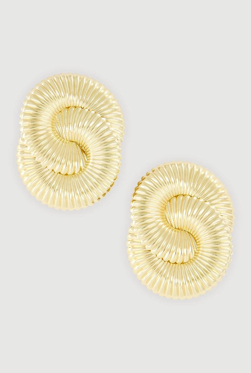 Intertwined Circle Sculptural Drop Earrings