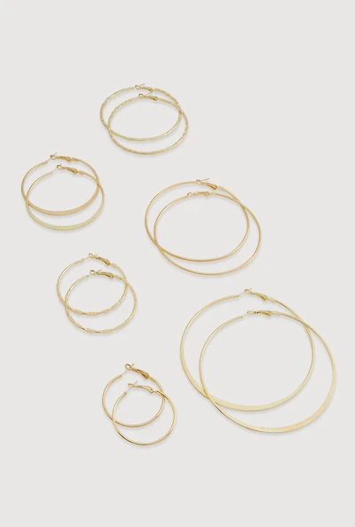 Hoop Earrings Set of 6