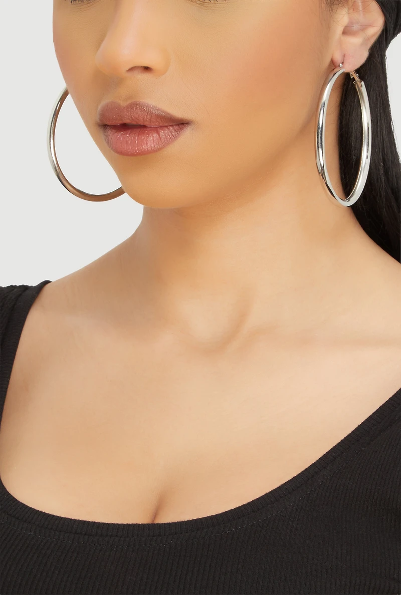 Assorted Cubic Zirconia Stud and Hoop Earrings Set of 9