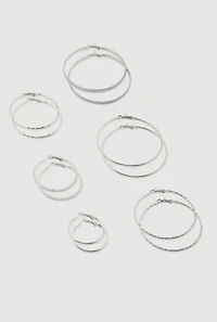 Assorted Textured Hoop Earrings Set of 6
