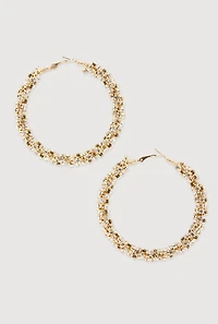Trendy Rhinestone Encrusted Hoop Earrings