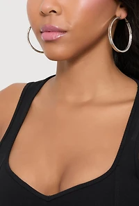 Metallic Textured Hoop Earring Trio