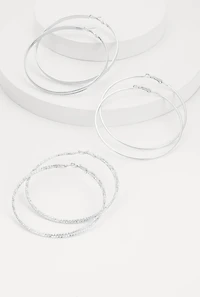 Assorted Metallic Hoop Earring Trio