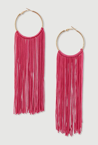 Fringe Tassel Hoop Earrings