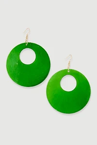 Circular Metallic Drop Earrings