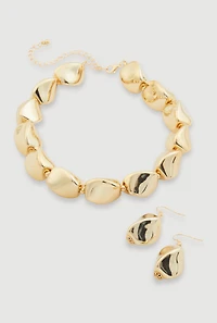 Chunky Bead Necklace with Drop Earrings