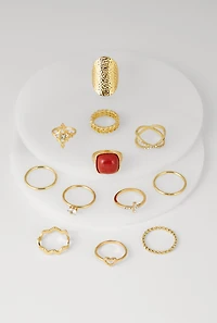 Cubic Zirconia Assorted Rings Set of 12