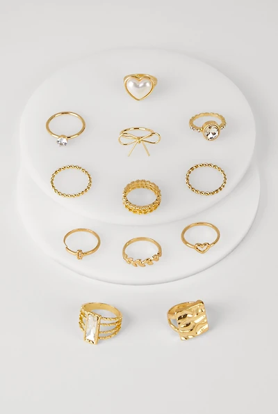 Assorted Sculptural Rings Set of 12