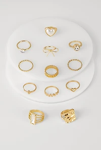 Assorted Sculptural Rings Set of 12