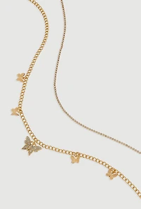 Cubic Zirconia Butterfly Charm Belly Chains