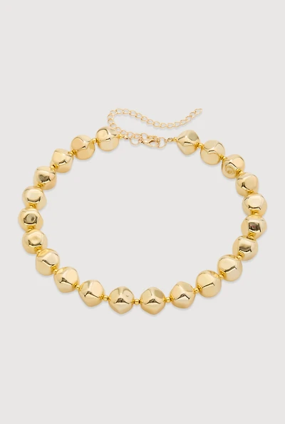 Metallic Beaded Statement Necklace