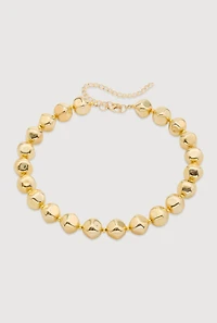 Metallic Beaded Statement Necklace