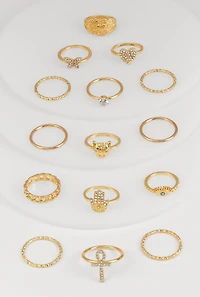 Multi Shape Assorted Rings Set of 15