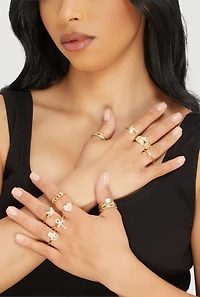 Multi Shape Assorted Rings Set of 15